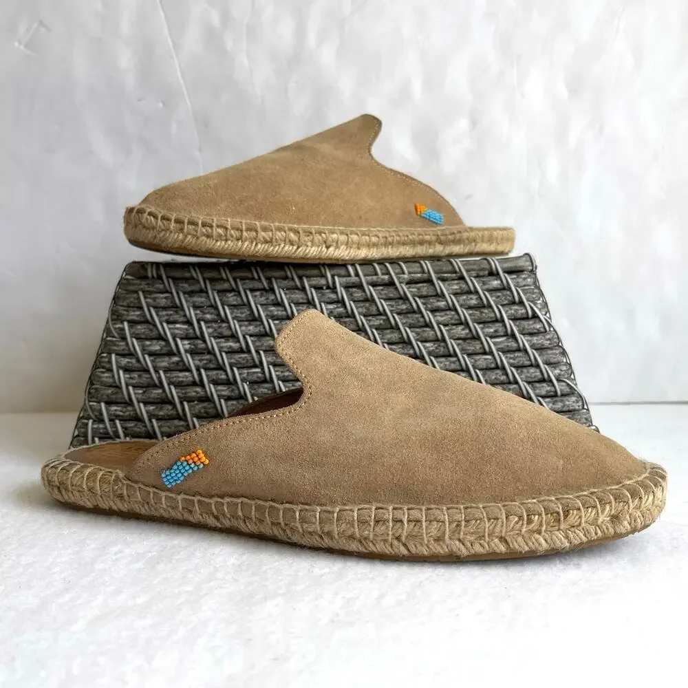 Ubuntu Life Handmade Suede Espadrille Mule Shoes Size 9.5